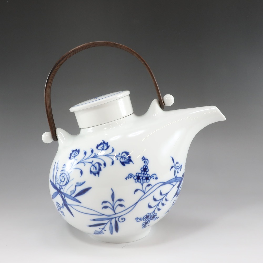 Meissen マイセン ブルーオニオン ティーポット 茶こし付 ポーセリン 食器 _ 【中古】