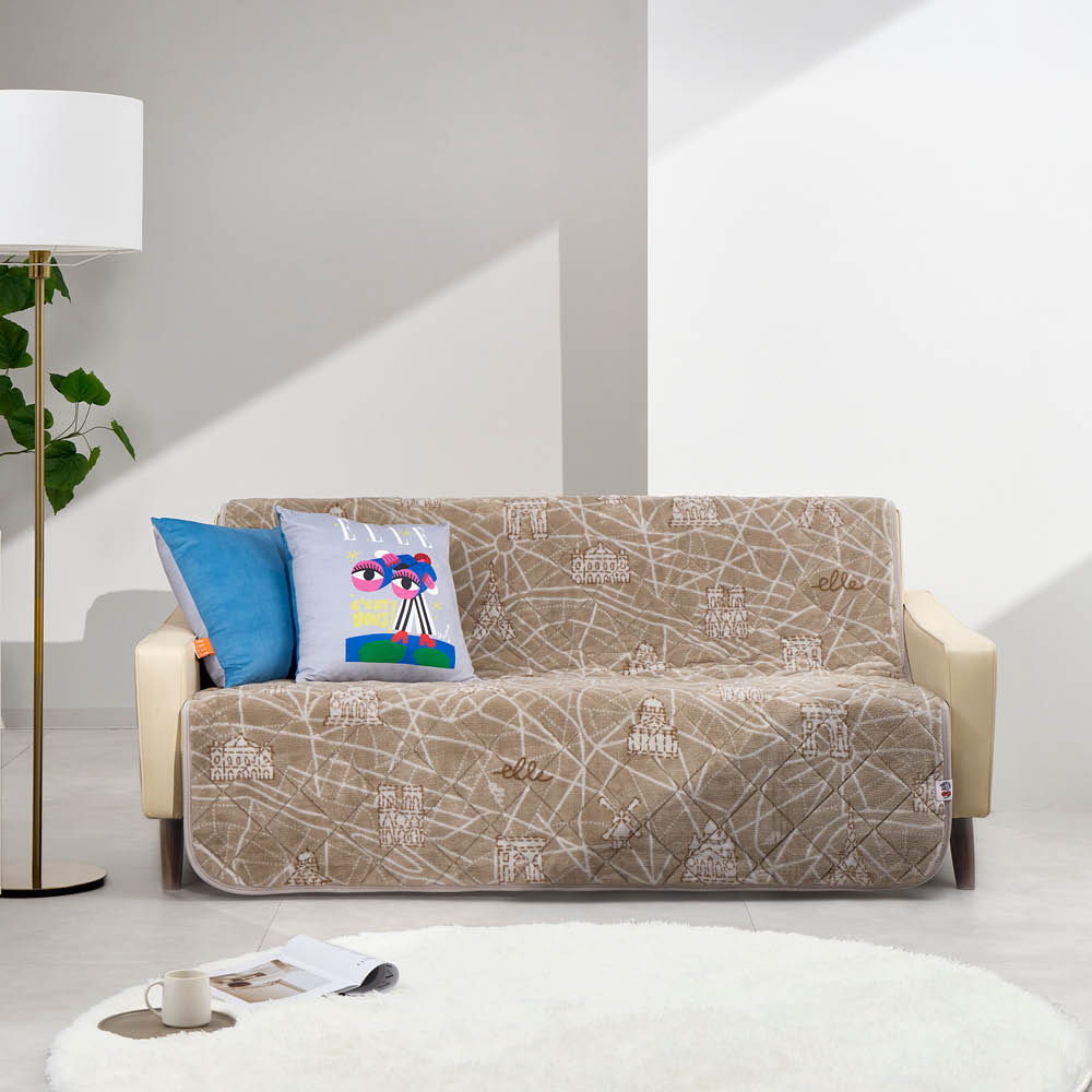 &#8810;2人掛&#8811; ELLE80th ヒートループ（R）ソファカバー ソファーカバー 人掛けソファーカバー 615602