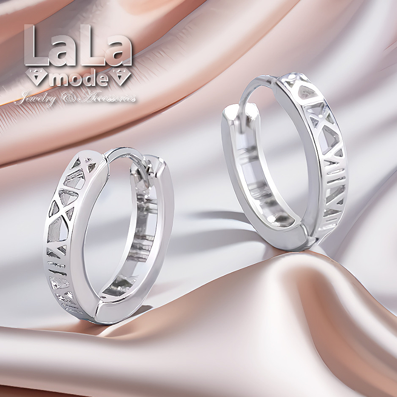 ピアス レディース メンズ フープピアス ローマ数字 シルバー925 ロジウムコーティング仕上げ 金属アレルギー対応 イヤリング 送料無料