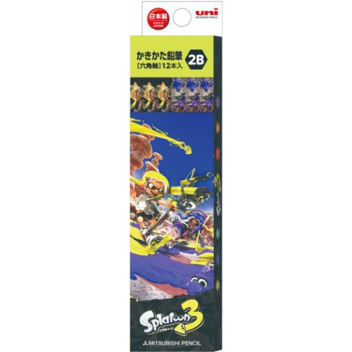品番 mbe-k56412bメーカー名 三菱鉛筆「鉛筆」「スプラトゥーン3 鉛筆 六角軸えんぴつ12本セット2B uni 新入学 キャラクター グッズ メール便可」新入学の準備はお済みですか 可愛い文