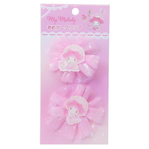 品番 unc-sr-0101mmメーカー名 ユニック「ヘアアクセサリー」「マイメロディ ヘアアクセ おめかしクリップ 2個セット サンリオ キャラクター グッズ メール便可」きらきらチュールとラメ入り