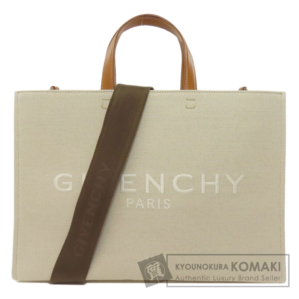 ジバンシー GIVENCHY G トート 2WAY ハンドバッグ キャンバス レディース 中古
