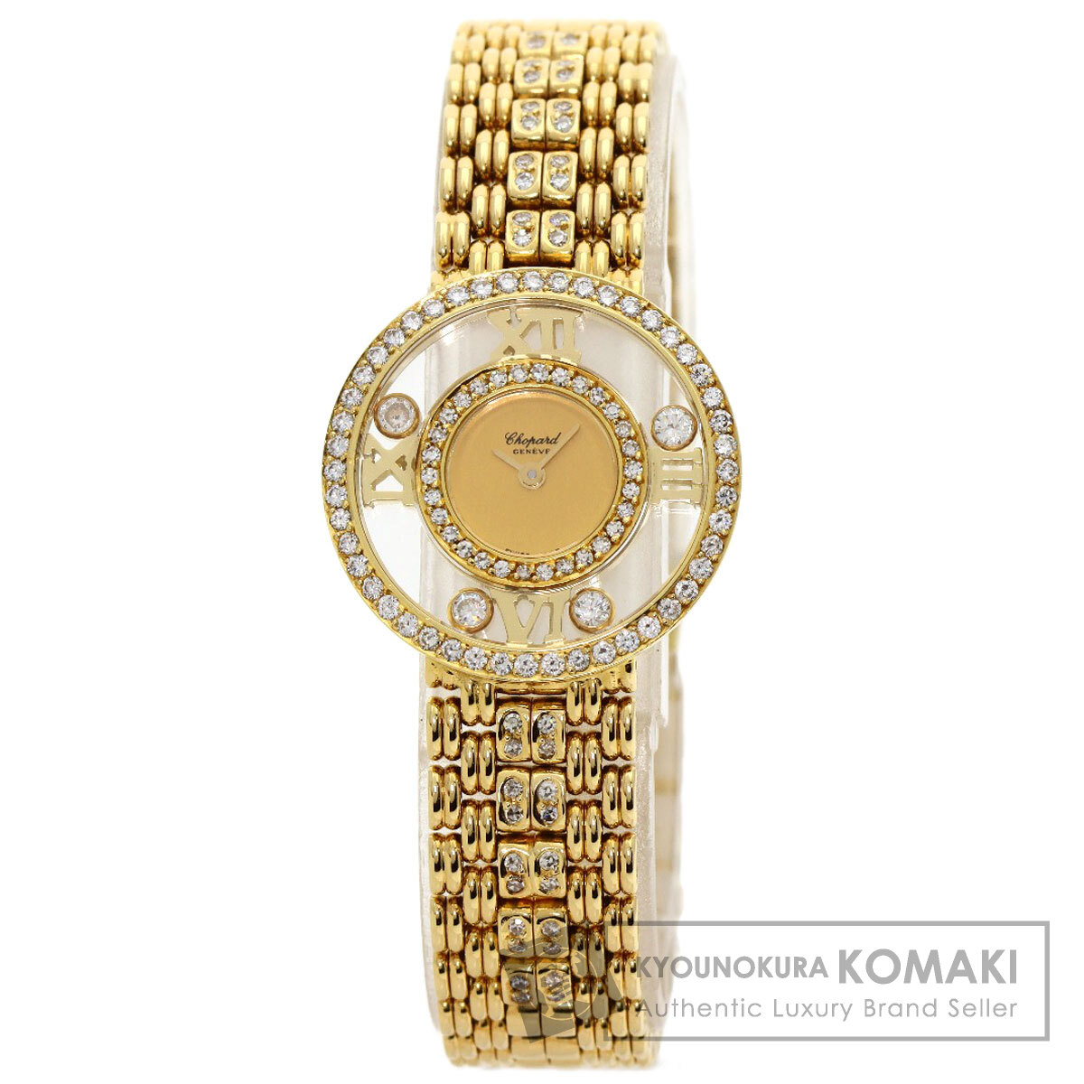 ショパール Chopard 20/5664 ハッピーダイヤモンド 腕時計 K18イエローゴールド K18YG 中古