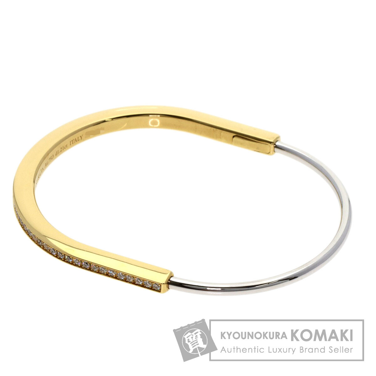 ティファニー TIFFANY & Co. ティファニーロック ナローバングル ラージ ダイヤモンド 中古