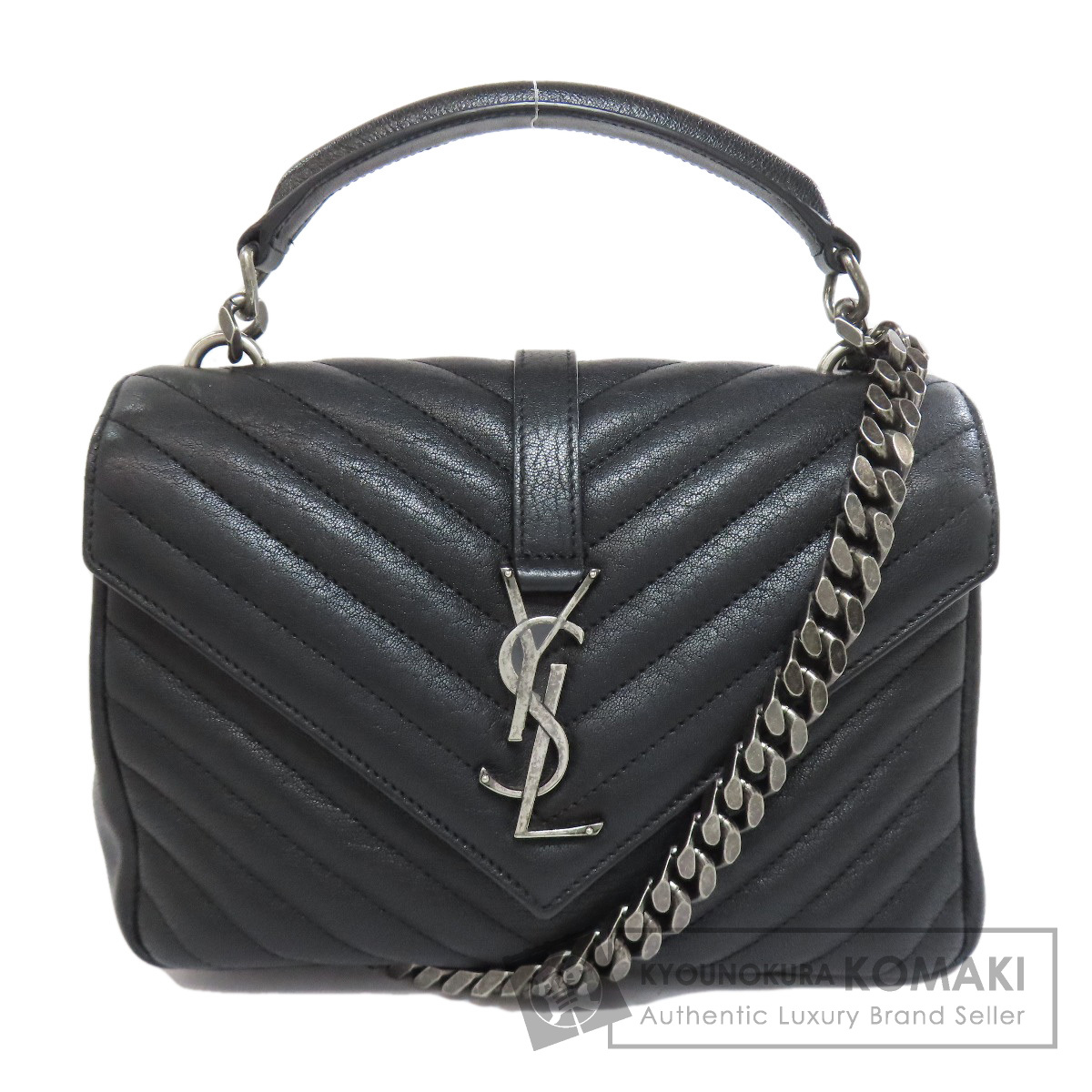 イヴ・サンローラン YVES SAINT LAURENT カサンドラ ショルダーバッグ レザー レディース 中古
