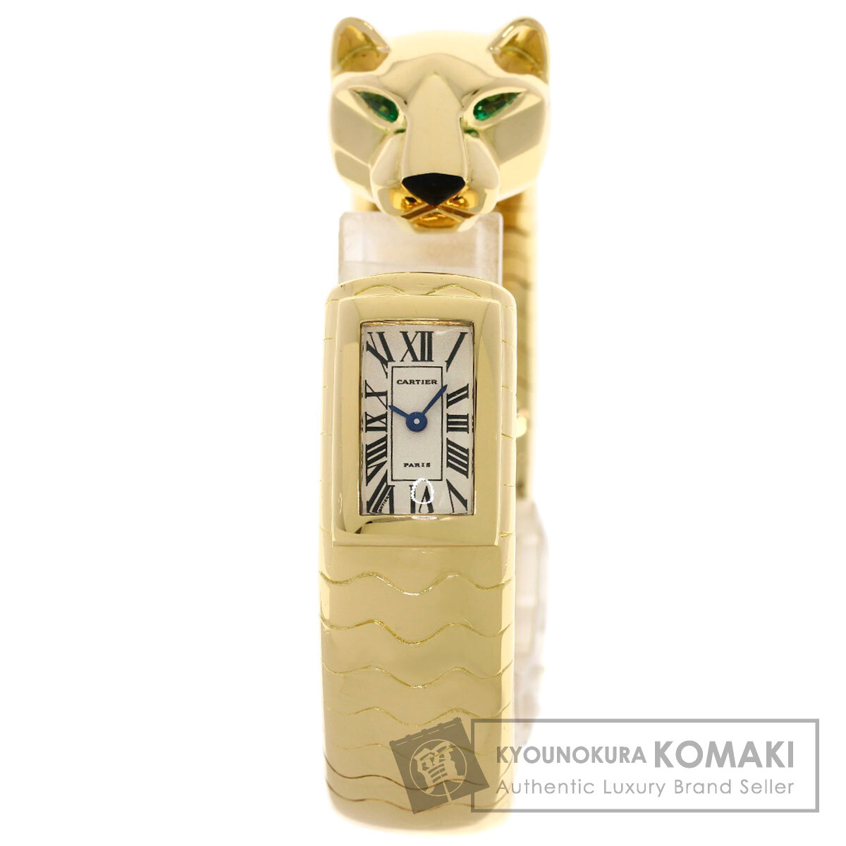 カルティエ CARTIER パンテール ラカルダ バングル 腕時計 K18イエローゴールド K18YG 中古