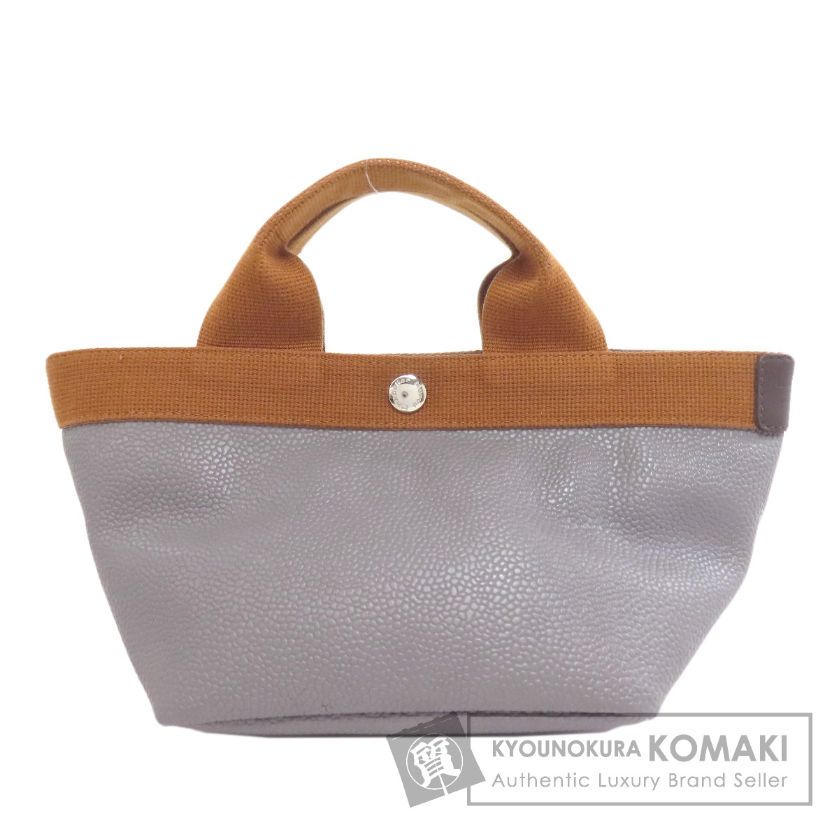 エルベ・シャプリエ Herve Chapelier ミニバッグ 舟形トート ハンドバッグ コットン 中古
