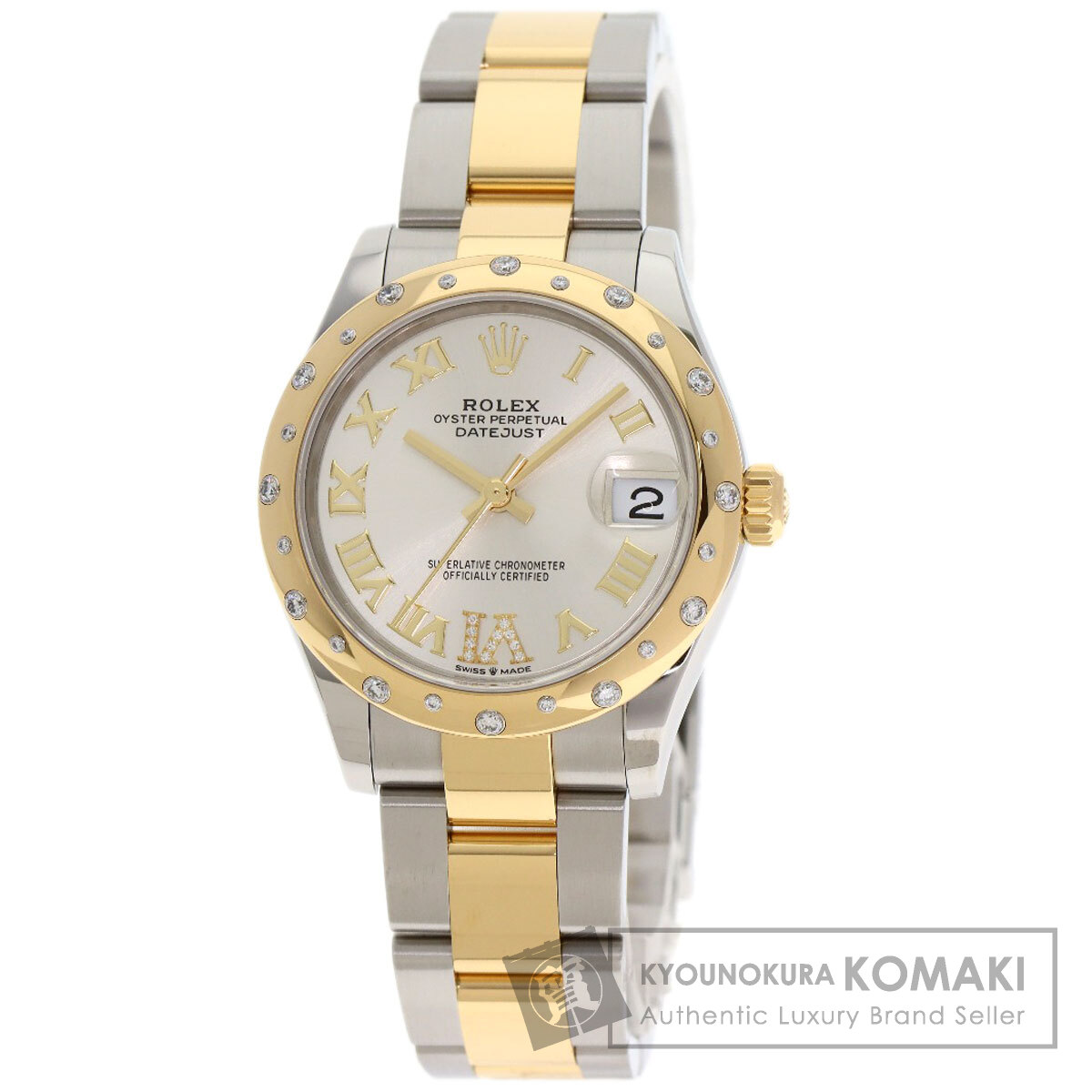ロレックス ROLEX 278343RBR デイトジャスト 31 ダイヤモンド 腕時計 ステンレススチール 中古
