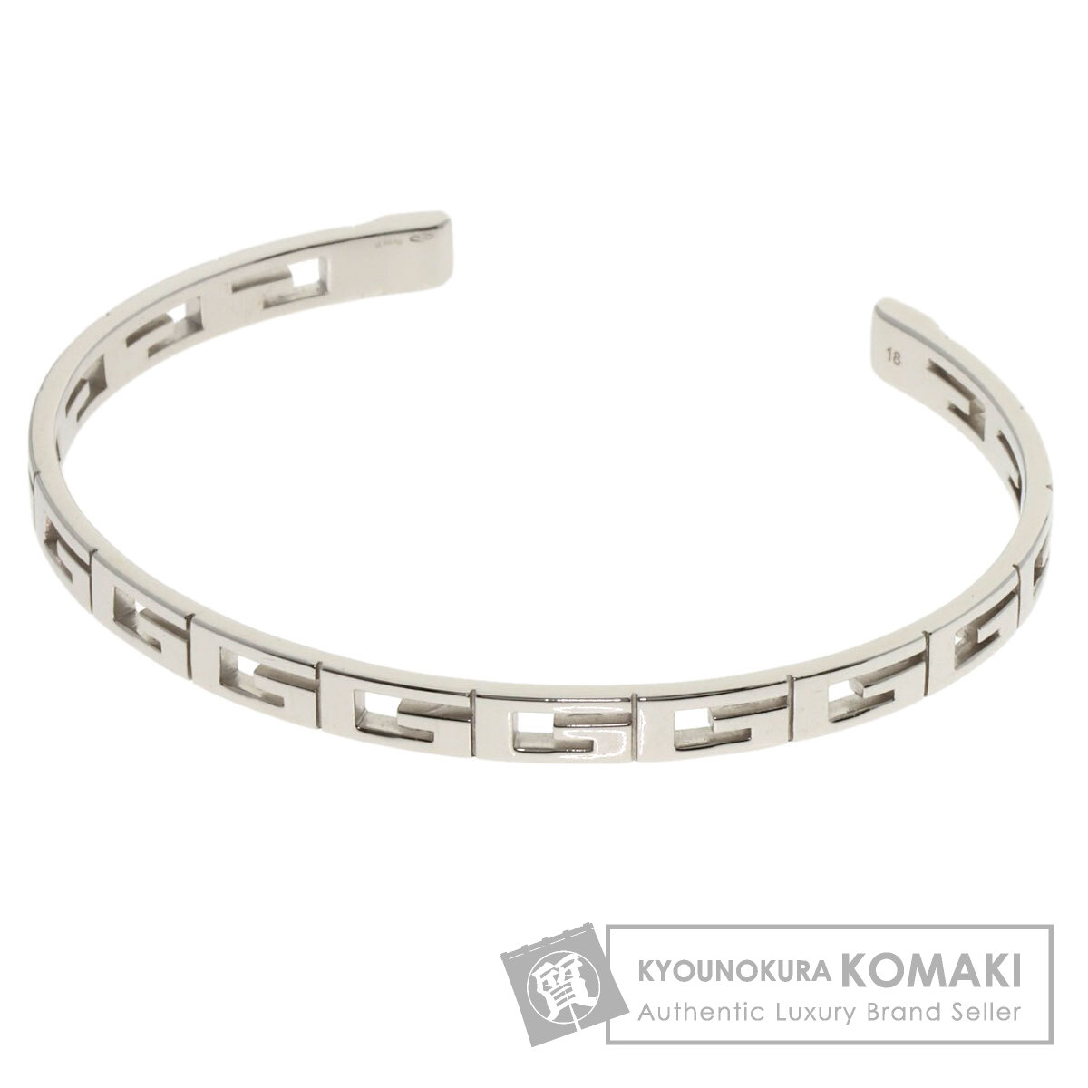 グッチ GUCCI Gロゴ バングル #18 ブレスレット K18ホワイトゴールド レディース 中古