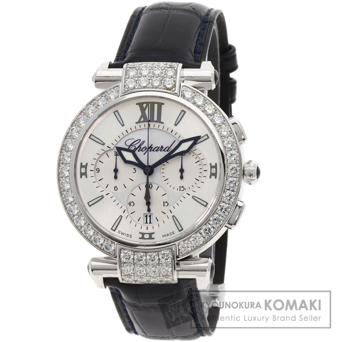ショパール Chopard 384211-1001 インペリアーレ クロノグラフ 腕時計 K18ホワイトゴールド 中古