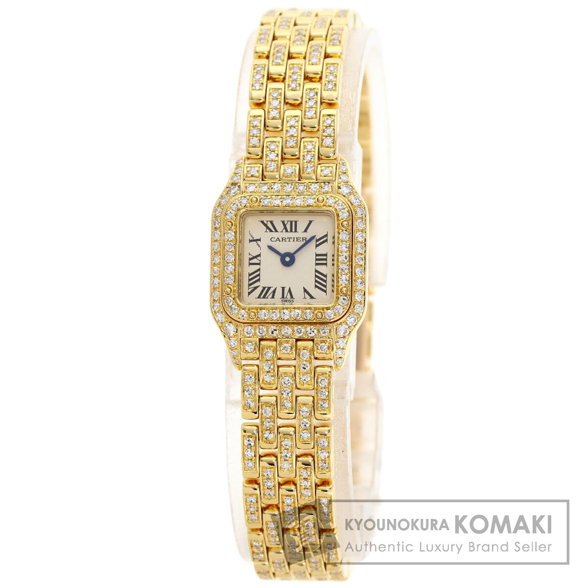 カルティエ CARTIER WF3141FF ミニパンテール 腕時計 K18イエローゴールド K18YG ダイヤモンド 中古