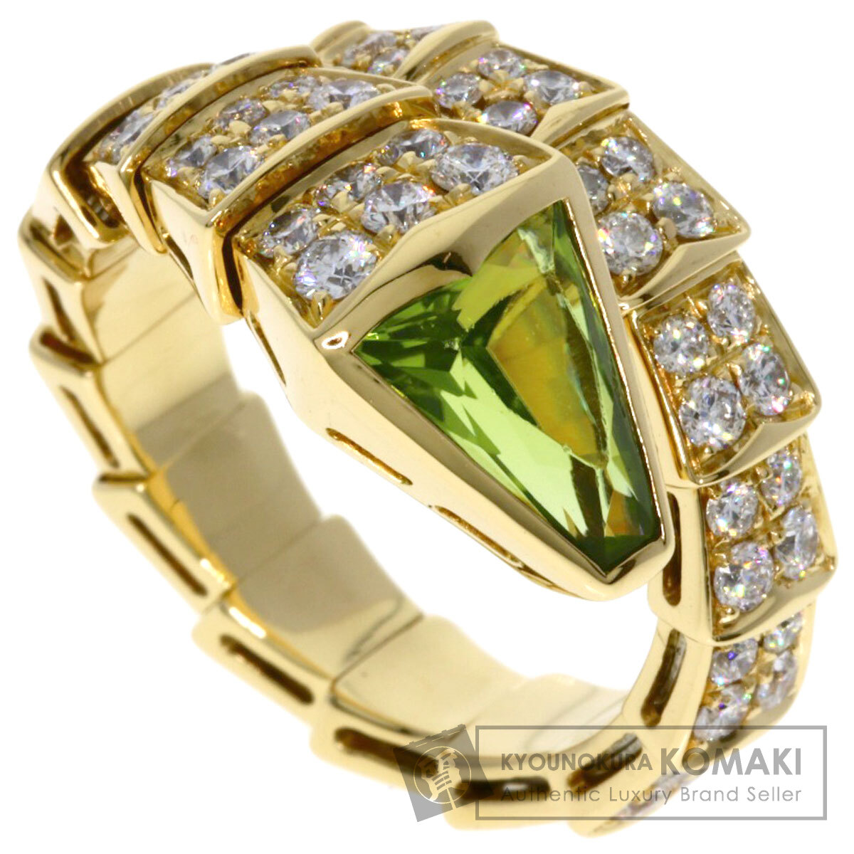 ブルガリ BVLGARI セルペンティ ペリドット ダイヤモンド Lサイズ ネックレス 中古