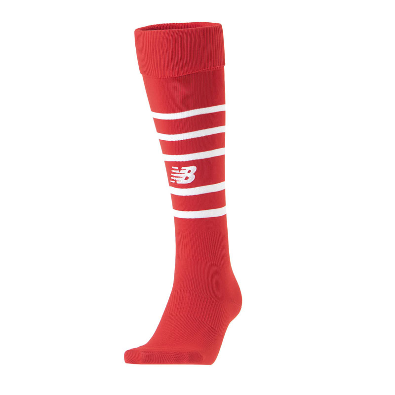 ニューバランス サッカー ソックス ストッキング ボーダーソックス レッド LAS45646-RED