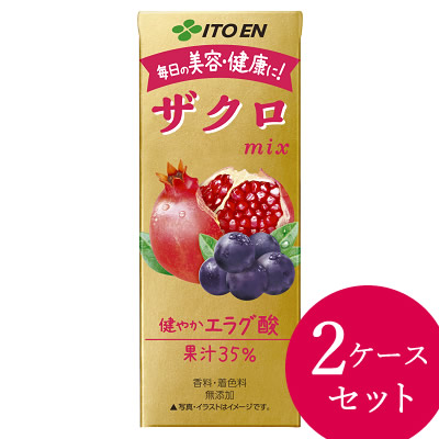 伊藤園 ザクロmix 200ml×48本 (24本×2ケース) 紙パック (送料無料) ザクロ ざくろ 柘榴 ジュース ドリンク ポリフェノール ウロリチン