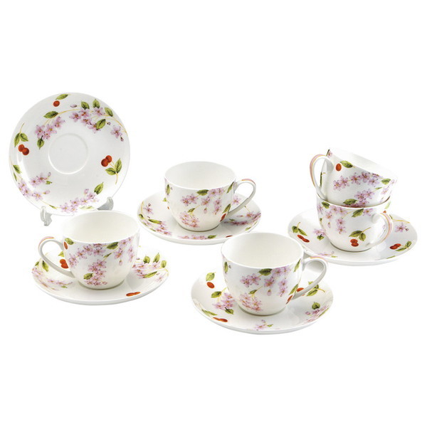 エインズレイ チェリーブロッサムハピネス 5客ティーカップ & ソーサー CBPH34006-5