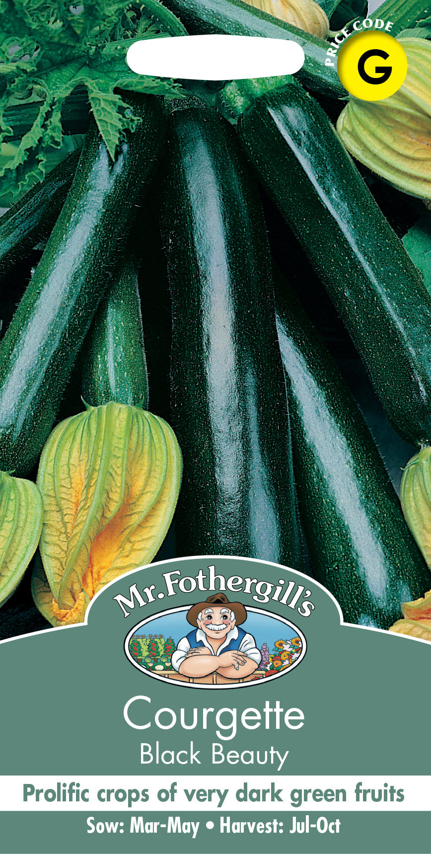 【種子】Mr.Fothergills Seeds Courgette Black Beauty クルジェット（スカッシュ） ブラック・ビューティ ミスター・フォザーギルズシー