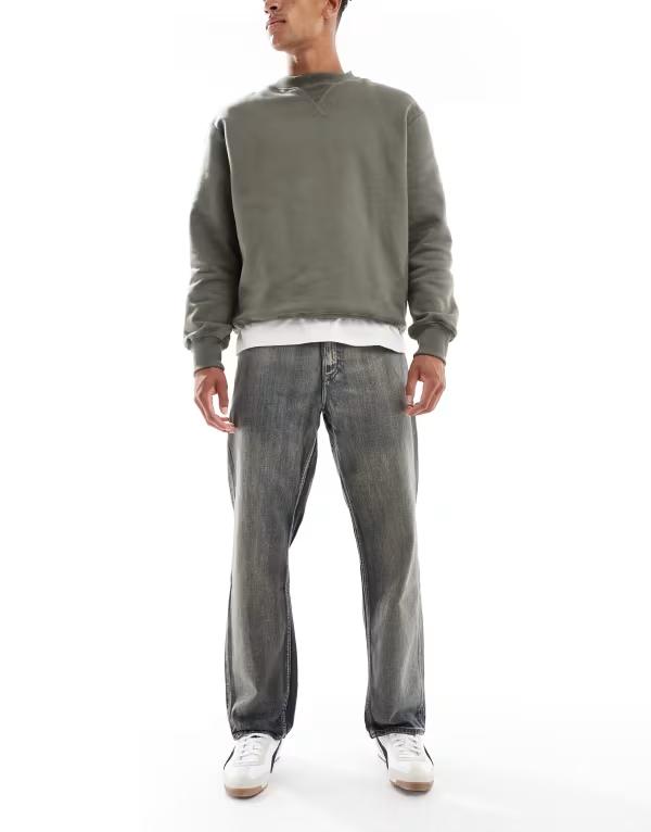 カルバンクライン メンズ デニムパンツ ボトムス Calvin Klein Jeans 90s straight jeans in stone wash Sand dune