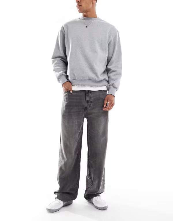 カルバンクライン メンズ デニムパンツ ボトムス Calvin Klein Jeans baggy tencel jeans in washed black Charcoal ash