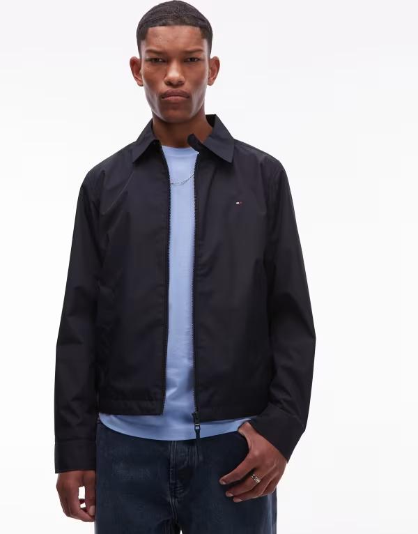 トミー ヒルフィガー メンズ ジャケット・ブルゾン アウター Tommy Hilfiger packable zip up jacket in navy Desert Sky