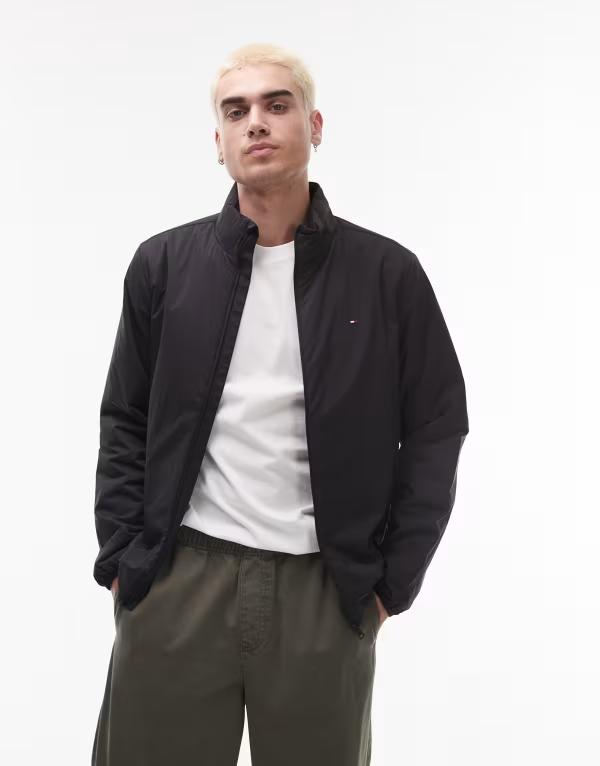 トミー ヒルフィガー メンズ ジャケット・ブルゾン アウター Tommy Hilfiger lightweight jacket in black Black