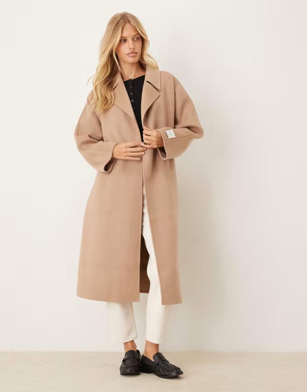 カルバンクライン レディース ジャケット・ブルゾン アウター Calvin Klein Jeans wool blend trench coat in beige BEIGE