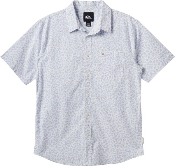 クイックシルバー メンズ シャツ トップス Quiksilver Men's Ditseaweed Classic Stretch Short Sleeve Woven Shirt Skyway