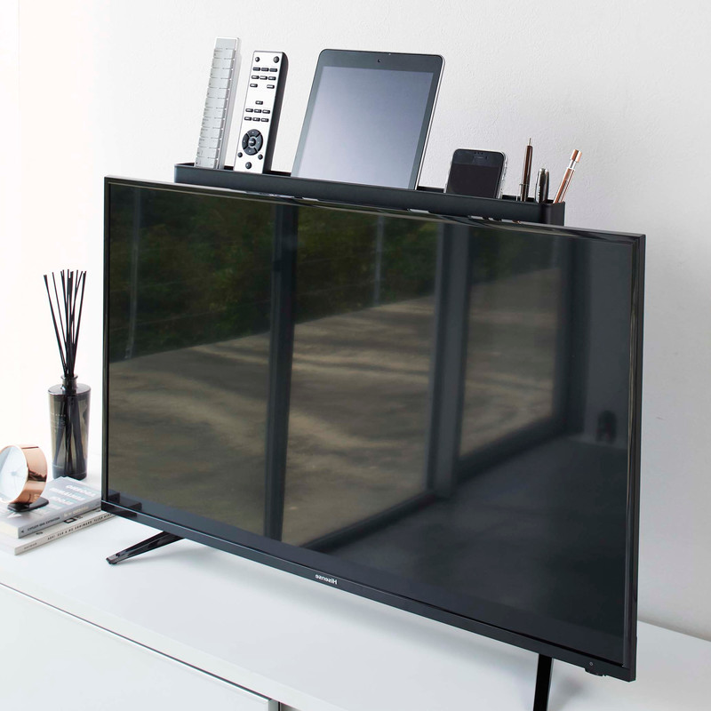 YAMAZAKI (山崎実業) smart スマート テレビ裏リモコンラック ブラック 4879 収納 ペン タブレット iPad スマートフォン 省スペース VESA 04879-5R2