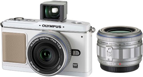 OLYMPUS ミラーレス一眼 E-P1 ツインレンズキット ホワイト E-P1 TKIT-WHT(中古品)