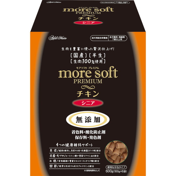 腸内の免疫強化に乳酸菌(KT-11株)を配合し免疫強化。α-リノレン酸が豊富なアマニ油を配合し,皮膚 被毛に配慮。軟骨成分を形成する成分グルコサミンを配合■対象ペット年齢:シニア■対象ペット種:全犬種