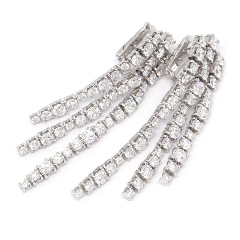 カルティエ エッセンシャルラインイヤリング H8000455 K18WG ダイヤモンド 新品仕上済 ダイヤピアス 揺れ ホワイトゴールド 中古 送料無