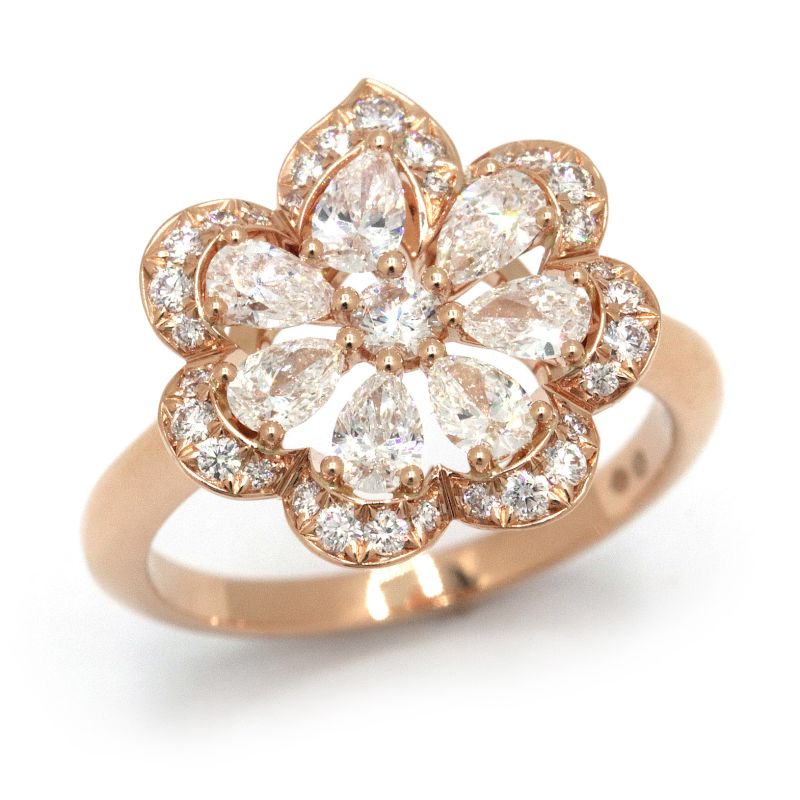 ショパール プレシャスレースミニフルフルリング 11.5号 828347-5010 K18RG 1.04ctダイヤモンド ローズゴールド 地金4.8g 中古 送料無料