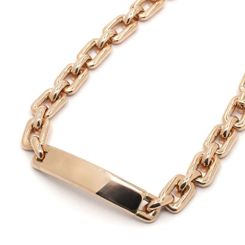 ラルフローレン チャンキーチェーンIDブレスレット RLR4121930 K18RG チェーンブレスレット ローズゴールド 地金79.4g 中古 送料無料