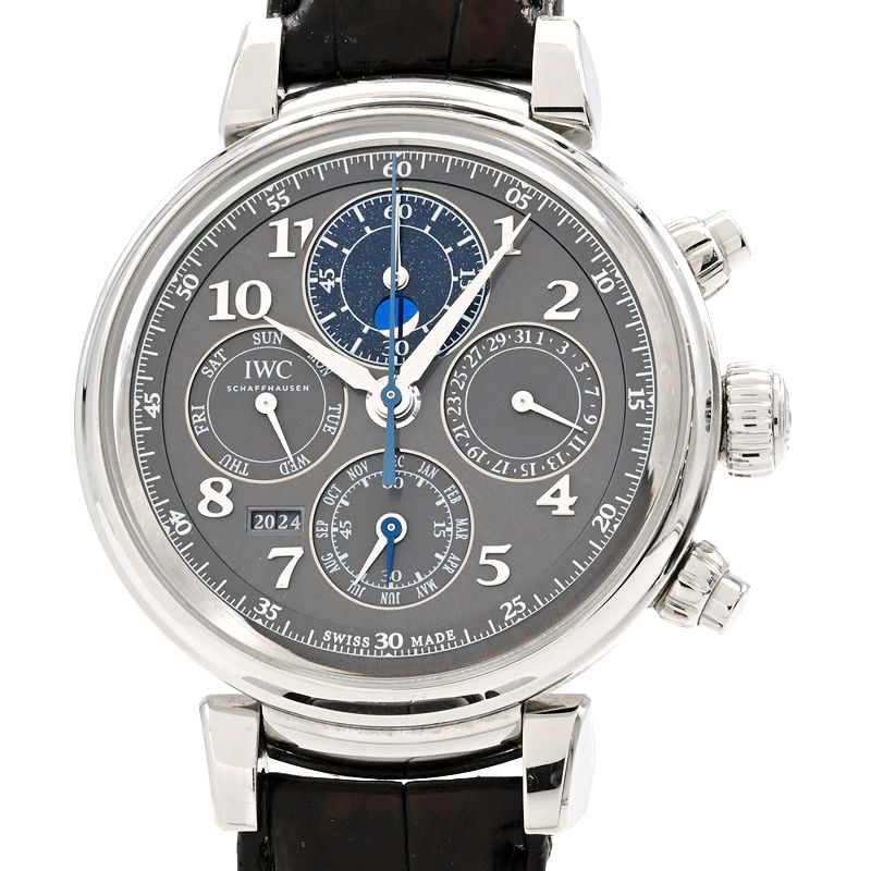 IWC メンズ ダヴィンチ パーペチュアルカレンダー クロノグラフ IW392103 ムーンフェイズ グレー 自動巻き 腕時計 中古 送料無料