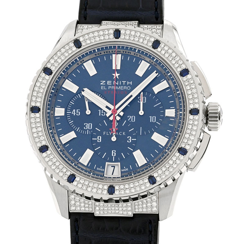 [3年保証] ゼニス メンズ エルプリメロ ストラトス フライバック 16.2063.405/51.C715 クロノグラフ ダイヤ 自動巻き 腕時計 中古 送料無