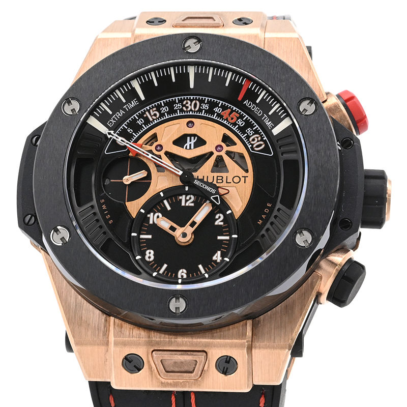 ウブロ メンズ ビッグバン ウニコ レトログラード クロノグラフ 413.OM.1128.RX 18Kキングゴールド 黒 自動巻き 腕時計 中古 送料無料