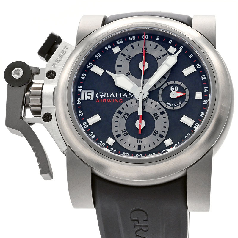 [3年保証] グラハム メンズ クロノファイター エアウイング オーバーサイズ 2OVKT.B09A 箱保 クロノグラフ 自動巻き 腕時計 中古 送料無