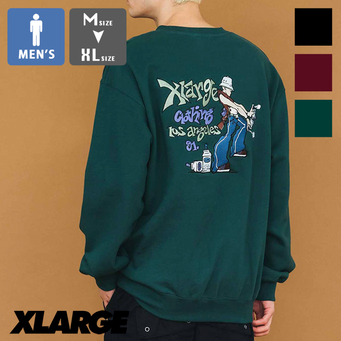 「 XLARGE エクストララージ 」 XL GRAFFITI CREWNECK SWEAT XLARGE グラフィティ 刺繍 クルーネック スウェット 101231012017 / xlarge