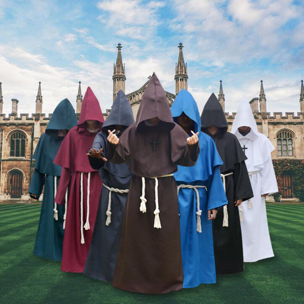 プチプラ神父服 牧師ウェアコスプレ ハロウイン プリースト 牧師衣装 修道士 コスプレ 十字架ネックレス付き ベルト付き通販