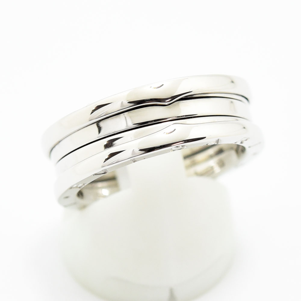 DETAIL ■サイズ #60 約19号 / 幅:約7.5mm / 約10.9g ■素材 K18WG ■付属品 なし ■状態・コメント スタイリッシュで洗練されたデザインのブルガリビーゼロワンリングで