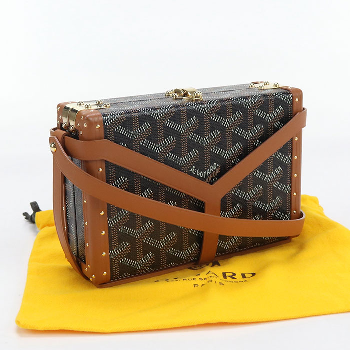 中古良品GOYARD ゴヤール ショルダーバッグ ミノディエール トランクバッグ レディース ブラック