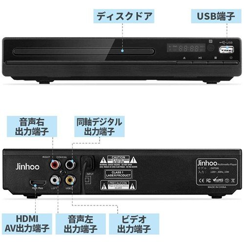 Canon プロジェクター HDMI 接続 ブルーレイディスクプレーヤー セット Jinhoo DVDプレーヤー1080Pサポート DVD/CDディスクプレーヤー