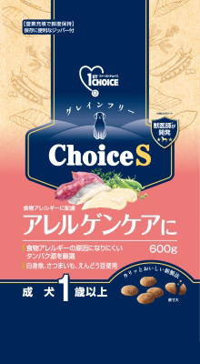商品説明■商品詳細 食物アレルギーに配慮 1歳以上の成犬に 食物アレルギーに配慮した主原料を厳選し、安心して与えられる食事を選んであげたい。 グレインフリー（穀物不使用）。 食物アレルギーの原因になり