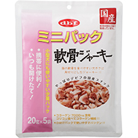 商品説明■商品特徴 しつけ時のご褒美やおやつ、旅行時の携帯としてそのまま与えられる犬用スナックです。 豚の軟骨を食べやすく角切りにし、チーズの香りをプラスした嗜好性の良いジャーキーです。 1袋当たり3