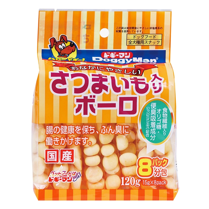 商品説明■商品特徴 愛犬が大好きなさつまいもを使用！口当たりの軽い、おいも入りのおやつです。 ・さつまいもの甘みと香りを、サクサクの質感にのせて、お届けします！ ・お腹の中でふくらみ便を押し出す食物繊