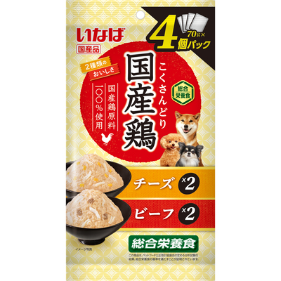 商品説明■商品詳細 国産鶏のペーストにわんちゃんの好きな素材をトッピング。 4901133845246 ■原材料 【チーズ】鶏肉（とりささみ含む）、チーズ、チキンエキスパウダー、タンパク加水分解物、酵