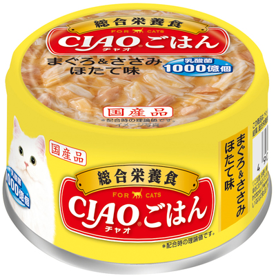 商品説明■商品特徴 まぐろ白身ととりささみをベースにおいしいほたてだしで仕上げました。乳酸菌1000億個配合で猫ちゃんの健康を維持し、お腹の調子を保ちます。 4901133606410 ■原材料 鶏肉