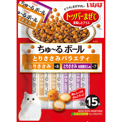 商品説明■商品特徴 ●外はふっくら、中はトロッと2つの食感が楽しめます。 ドライフードに混ぜてお使いいただけます。 ●2種類の味を楽しめるバラエティパック。 4901133770104 ■原材料 【と
