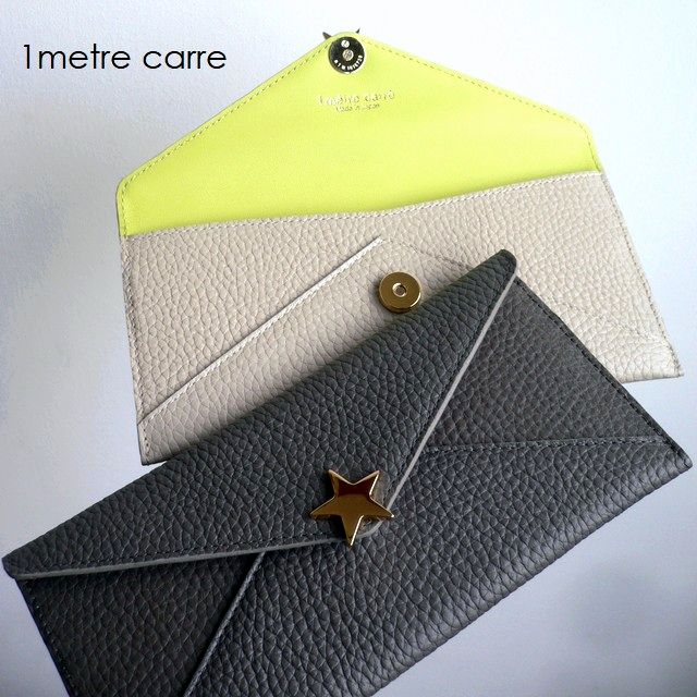 ノベルティ 1metre carre アンメートルキャレ 長財布 星スター レザー レター ウォレット BR30811 ベージュ/グレー/ブラック/ゴールド/シ