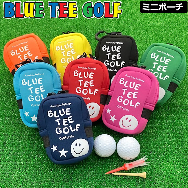 ブルーティーゴルフ 軽く丈夫でストレッチ性が高いネオプレン素材のマルチポーチ ボール、ティー、スコープなどをらくらく収納 カラビナとベルト通しがついており、ウエストやキャディバッグなどに取り付けて持ち