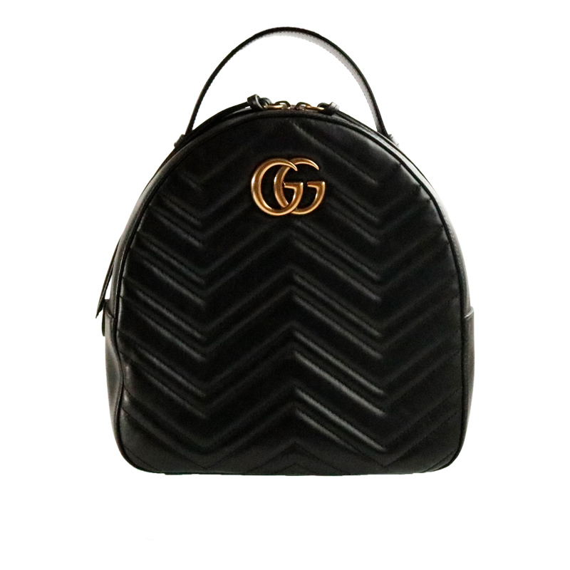 ブランド：GUCCI/グッチ 商品名：GGマーモント リュックバッグ 品番：- シリアル：- サイズ(約)：横幅23×高さ24.5×マチ10.5cm 持ち手21cmショルダー62〜72cm 材質：レザ